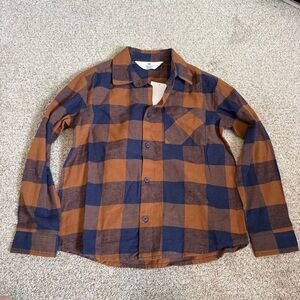 H&M plaid, button down shirt NEW size 7-8 yrs